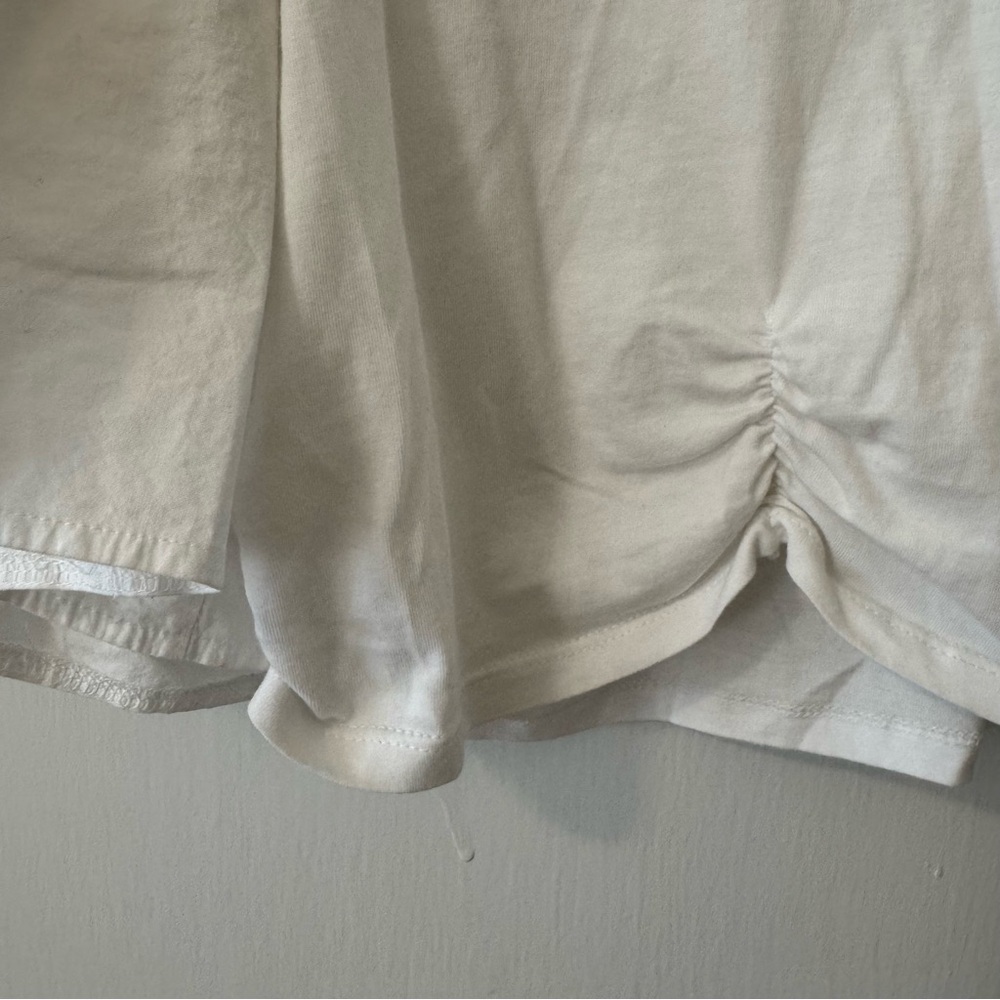 Zara White Ruffle Flutter Sleeve Crop Top - Picture 5 of 5